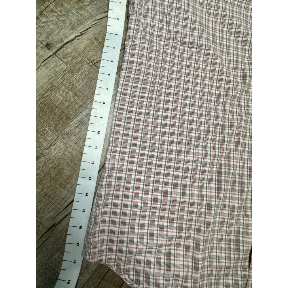 Banana Republic Custom 078 Wash Shirt Mens XL Tall Tailored Slim Fit Plaid Red